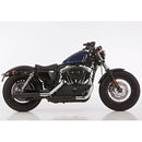 Double Groove Slip-ons Exhaust Black For 14-16 XL1200C/CA/CB