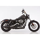 Double Groove Slip-ons Exhaust Black For 06-09 FXDL