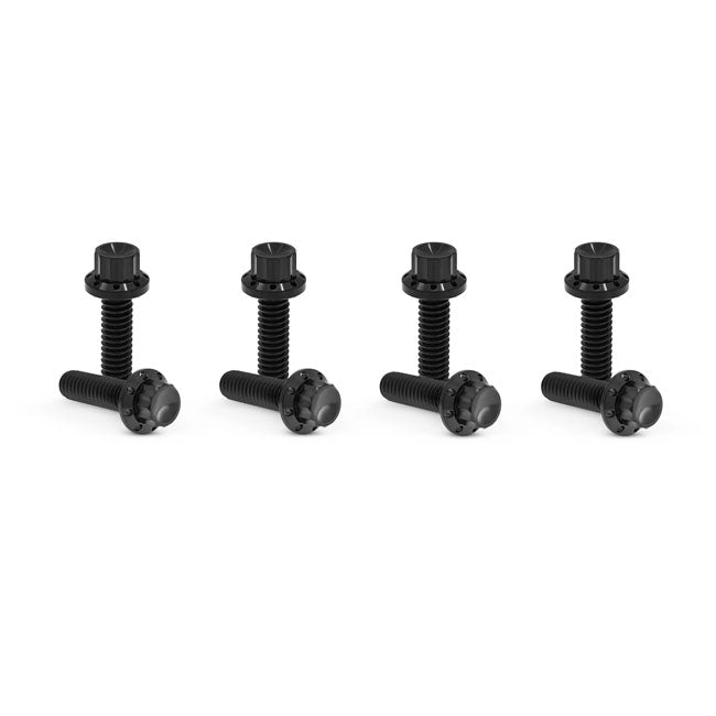 Titanium 12-Point Lifter Block Bolt Kit Black For 99-17 (NU) Twin Cam