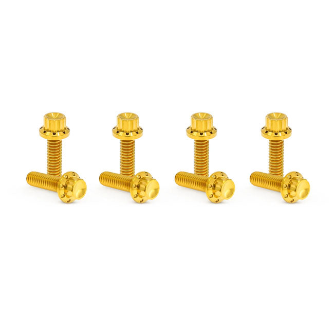 Titanium 12-Point Lifter Block Bolt Kit Gold For 99-17 (NU) Twin Cam