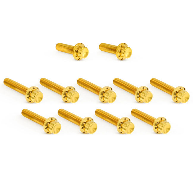 Titanium 12-Point Cam/Point Cover Bolt Kit Gold For 2025 Softail