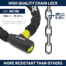 Security XK100 100 CM Motorcycle Chain + Integrated Lock - Security Level 9
