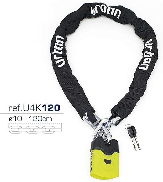 Security U4K120 120 CM Motorcycle Chain + Lock - Security Level 11
