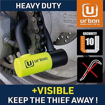 Security UR59 Motorcycle Disc Lock + Reminder Cable - Security Level 10