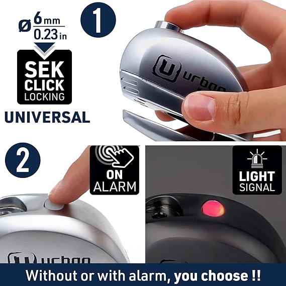 Security UR22 Motorcycle Disc Lock With Alarm - Security Level 11