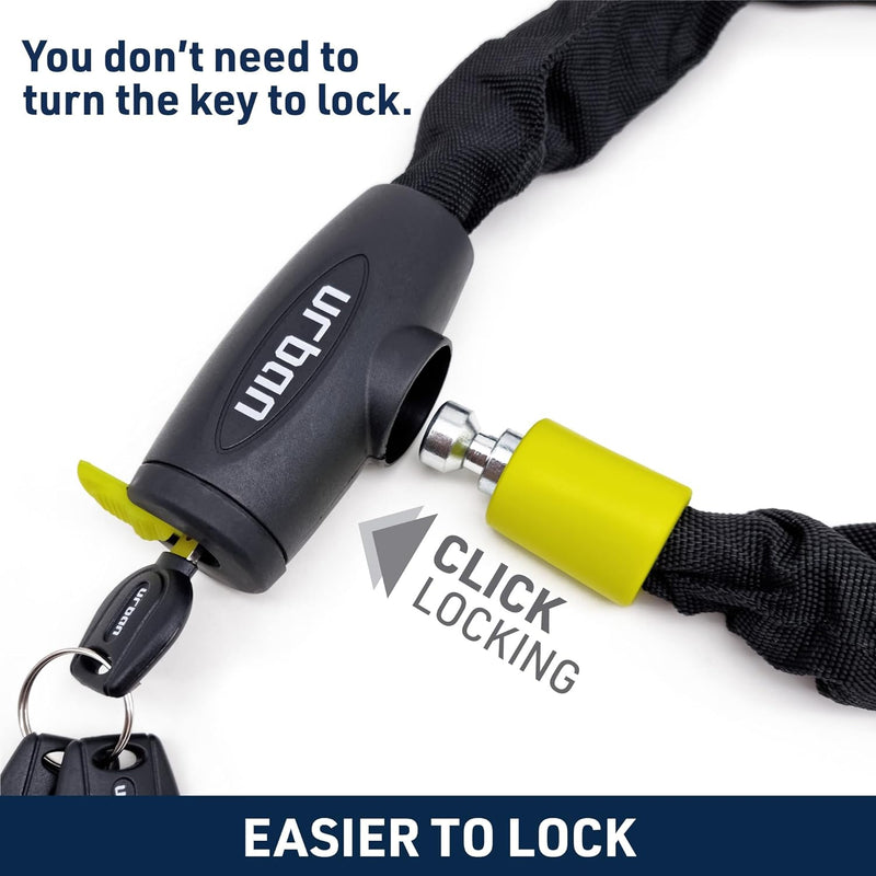 Security XK120 120 CM Motorcycle Chain + Integrated Lock - Security Level 9