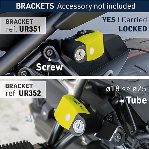 Security UR6 Motorcycle Disc Lock With Alarm - Security Level 10