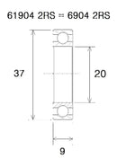 B5 Bearing - 20 X 37 X 9 MM