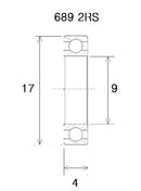 B3 Bearing - 9 X 17 X 4 MM