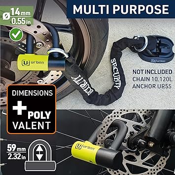 Security UR59 Motorcycle Disc Lock + Reminder Cable - Security Level 10