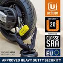 Security UR75120 120 CM Motorcycle Chain + Lock - Security Level 20