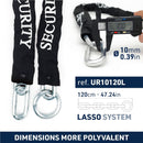 Security UR75+10.120L 120 CM Motorcycle Loop Chain + Lock - Security Level 18