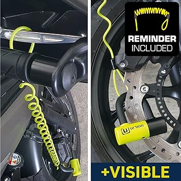 Security UR59 Motorcycle Disc Lock + Reminder Cable - Security Level 10