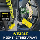 Security UR75 Motorcycle Disc Lock + Reminder Cable - Security Level 18