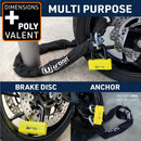 Security UR75120 120 CM Motorcycle Chain + Lock - Security Level 20