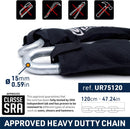 Security UR75120 120 CM Motorcycle Chain + Lock - Security Level 20