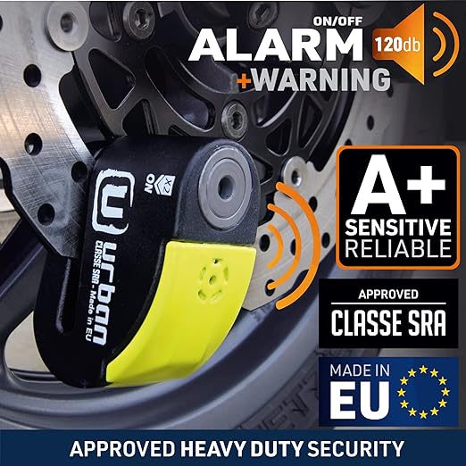 Security UR10 Motorcycle Disc Lock With Alarm - Security Level 18