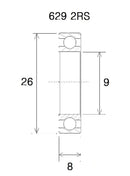 B5 Bearing - 9 X 26 X 8 MM