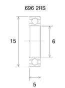 B3 Bearing - 6 X 15 X 5 MM