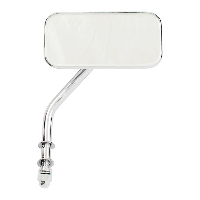 Small Rectangular Mirror Short Stem Chrome For 65-UP H-D