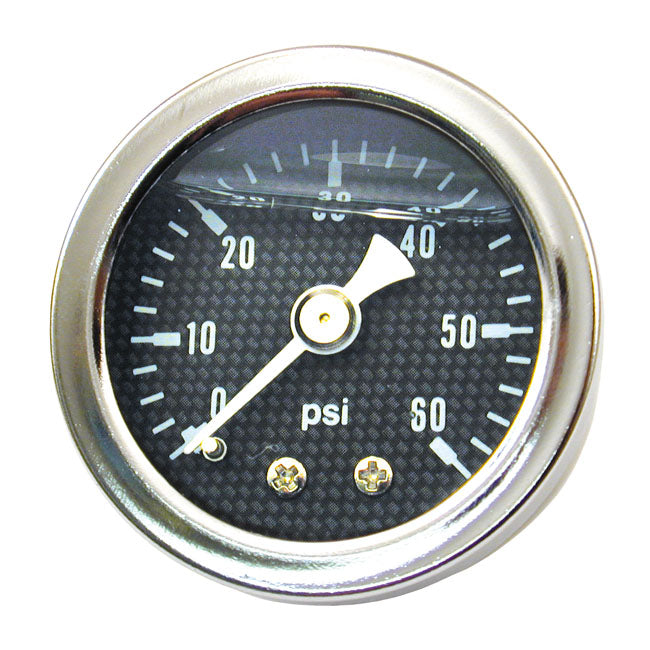 Oil Pressure Gauge Carbon Face 60 Psi