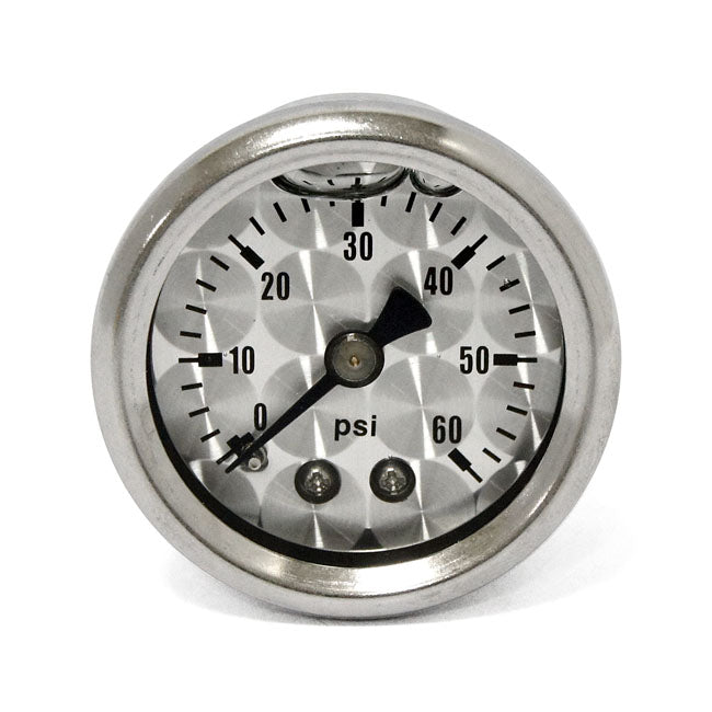 Oil Pressure Gauge Engine-Turned 60Psi