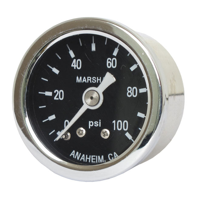 Oil Pressure Gauge 0-100 Psi Stainless Housing Engine Turned Face