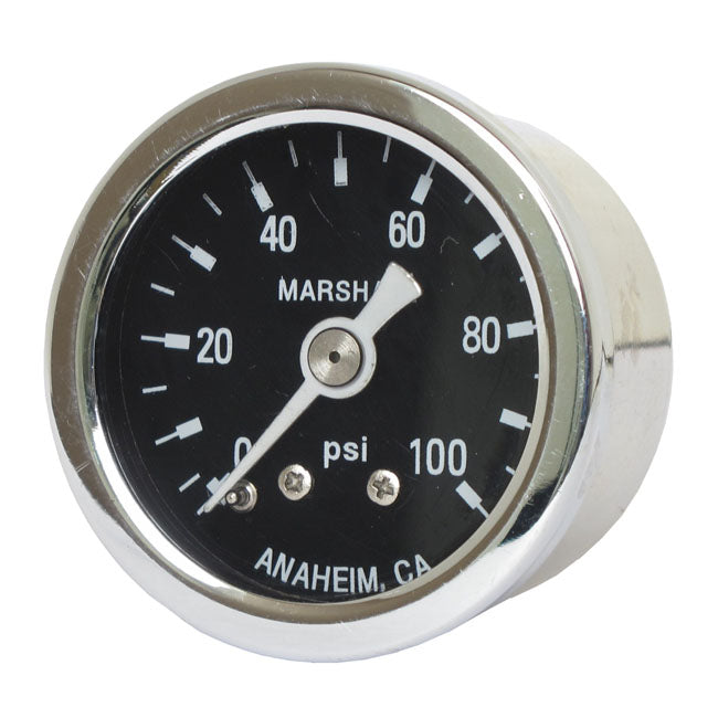 Oil Pressure Gauge 0-100 Psi Stainless Housing Carbon Fibre Face