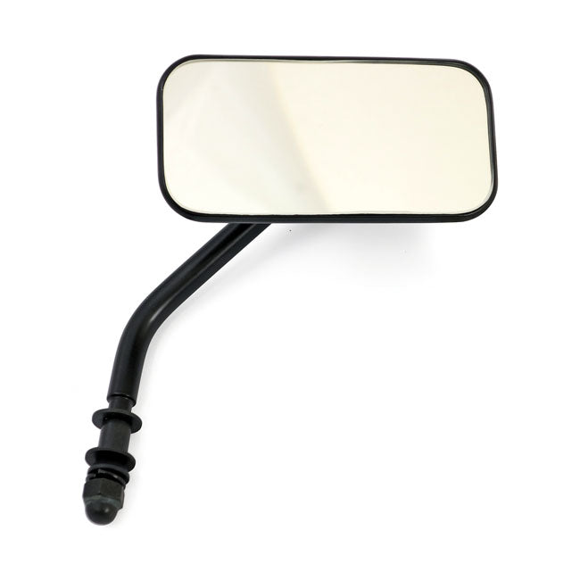 Small Rectangular Mirror Short Stem Black For 65-UP H-D - 114 X 57 MM