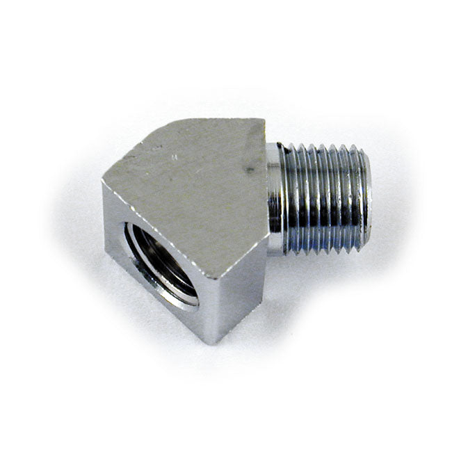 Adapter Oil Gauge Fitting 45 Degrees 1/8 Inch Npt Chrome