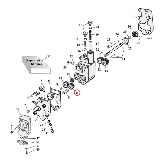 Oil Pump Gear Idle For L62-99 B.T. NU Excluding TC