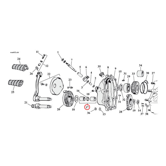 Kickstart Shaft Bushing Kit For 36-86 4-SP B.T.NU