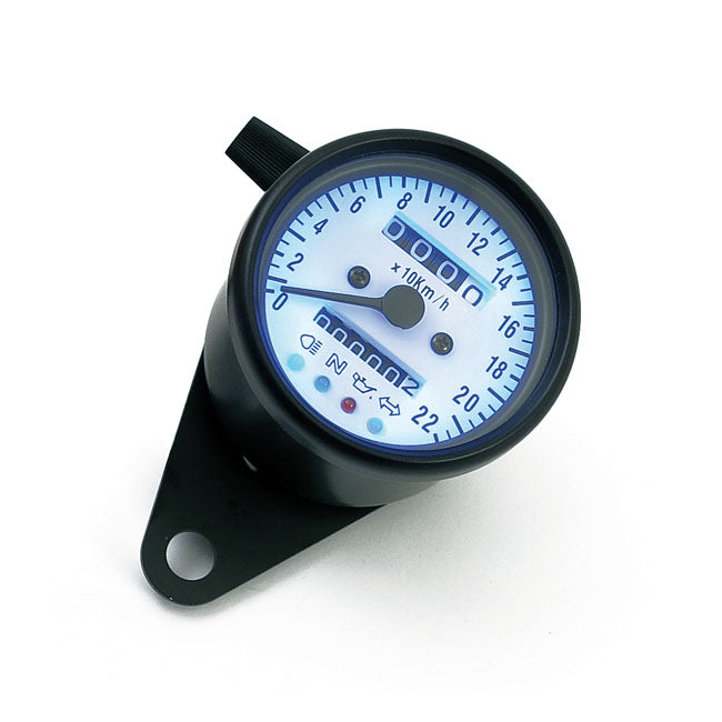LED Mini Speedo 2:1 Kmh Black With White Face Plate