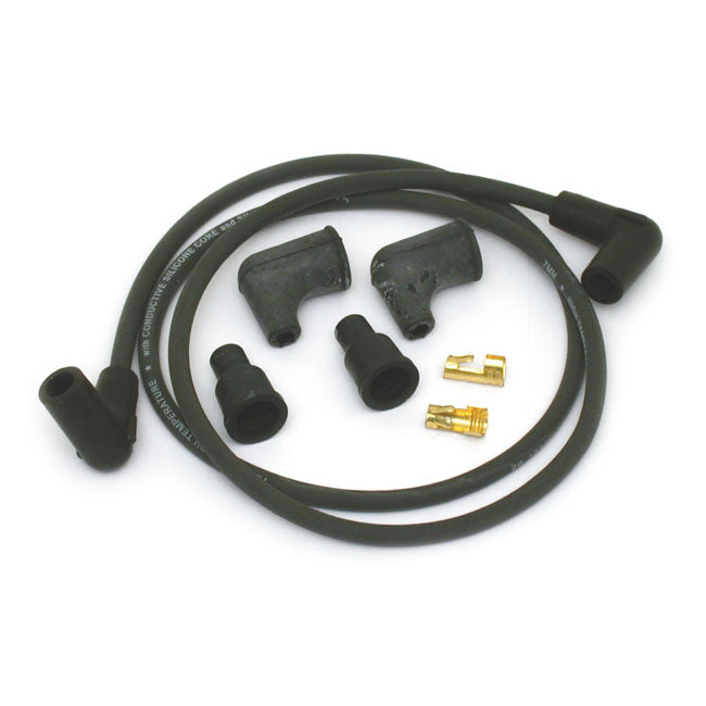 Universal 7 MM Spark Plug Wire Set 90° Plug Boot Black