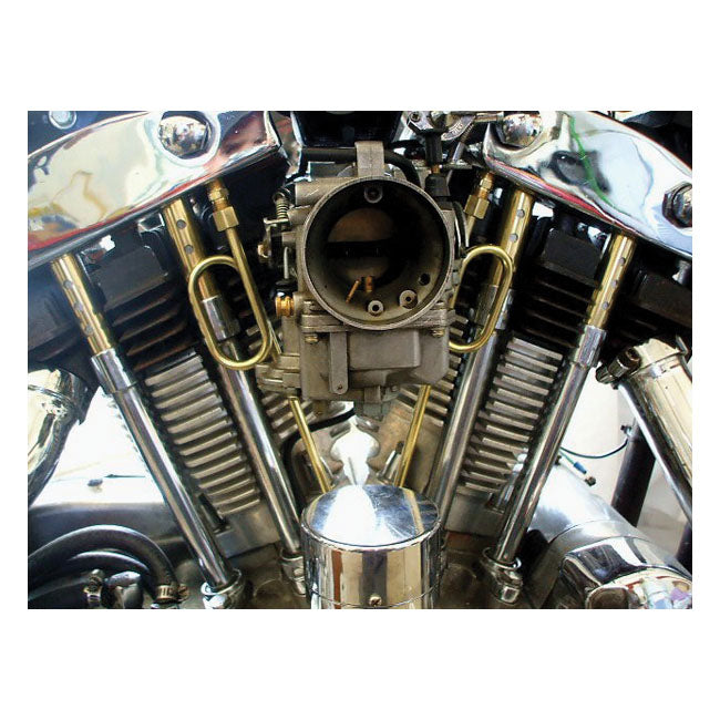 Old STF Dual Rocker Box Oil Lines Brass For 57-85 XL NU