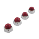 Rocker Shaft End Nut Set Red Plastic Inserts For 66-84 Shovelhead