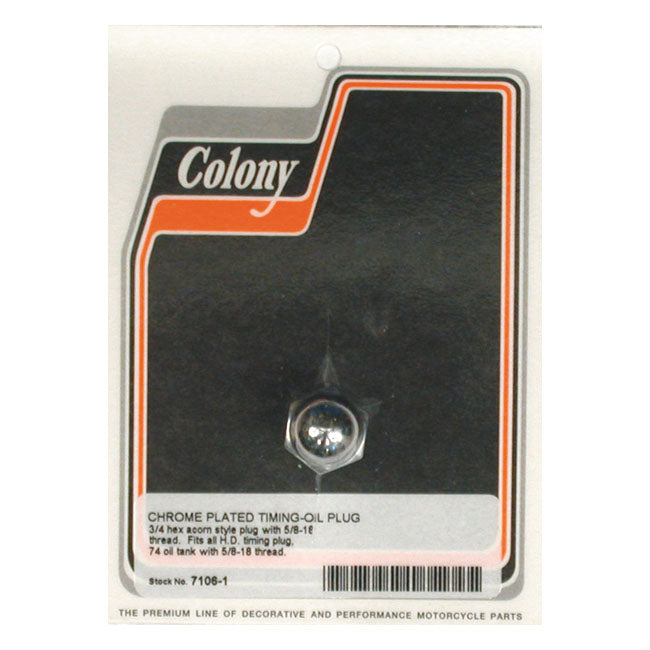 Timing/Drain Plug Acorn Chrome