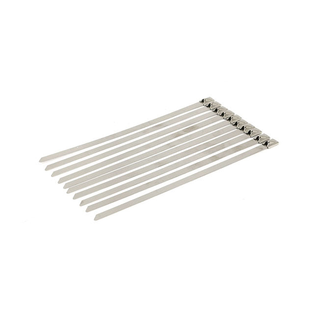 Exhaust Tie Wraps 8 Inch Long Clear Stainless For Up to 2 Inch diameter exhaust pipes