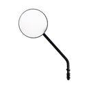 Steel 4 Inch Round Mirror Black Long Stem For 65-UP H-D