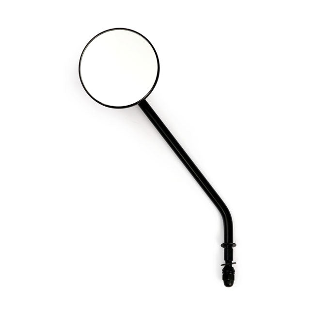 Steel 3 Inch Round Mirror Black Long Stem For 65-UP H-D