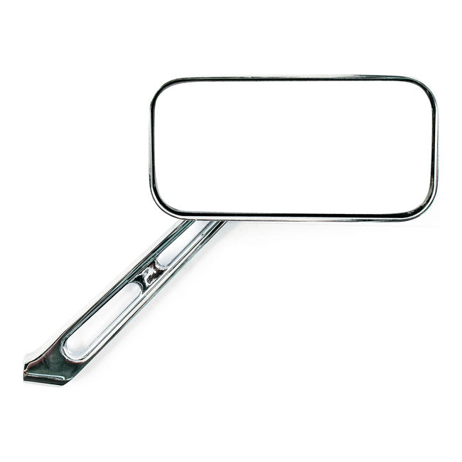 Mirror Rectangular Long Stem Chrome For 65-UP H-D