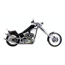 Upswept Head Pipes S-Pipe Around Oil Tank For 86-03 XL NU With Paughco Rigid Frames