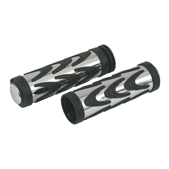 Handlebar Grip Set Model Vee For 74-23 H-D With 1 Inch diameter grip area