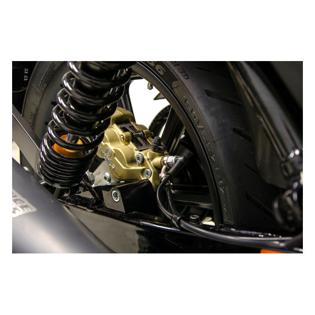 Rear Caliper & Bracket Black / Gold