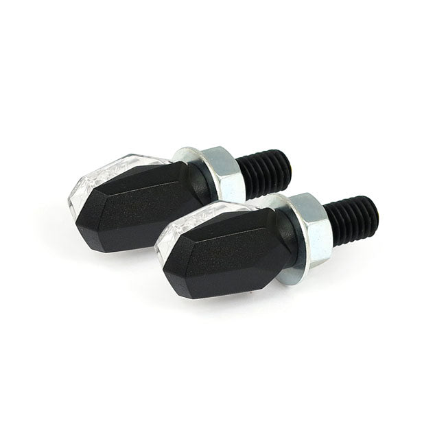 Tiny LED Turn Signals Black With Smoke Lens