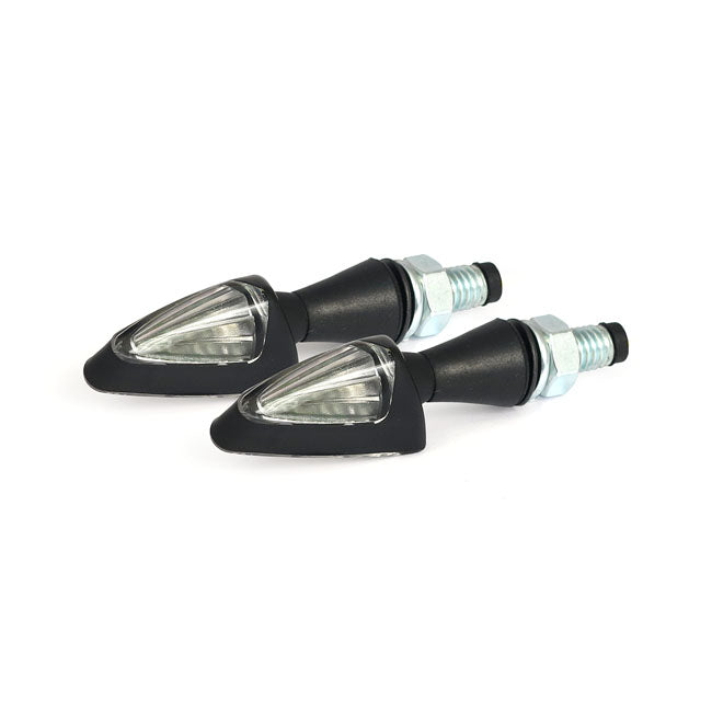 Black Peak LED Turn Signals Black / Clear