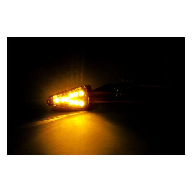 Black Peak LED Turn Signals Black / Clear