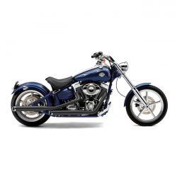 Slip-On Mufflers Black - 3 Inch For Softail: 00-06 FLSTF Fatboy