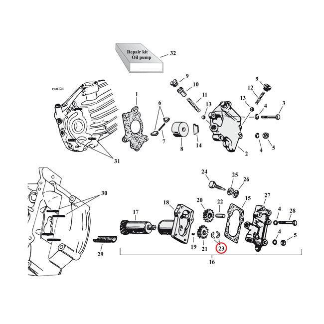 Split Washer RetGear Oilpump For 37-73 45 Inch SV