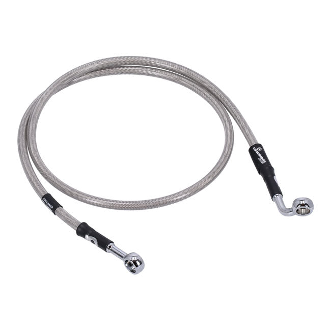 Stainless Clear Coated Front Brake Line For 90-13 FLSTF